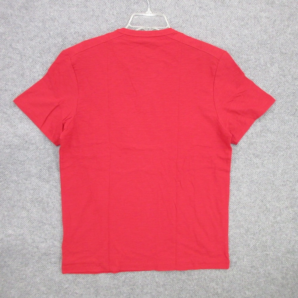 GUESS Mens Shirt Extra Large Henley Red Pullover Half Button Short Sleeve New - Picture 2 of 10